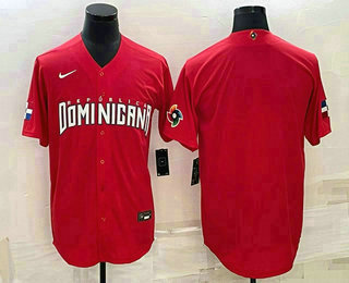 Men Dominican Republic Baseball Blank 2023 Red World Classic Stitched Jerseys