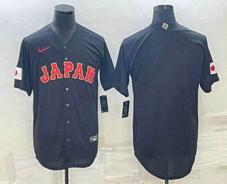 Men Japan Baseball Blank 2023 Black World Classic Stitched Jerseys