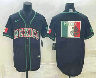 Men Mexico Baseball 2023 Black World Big Logo Classic Stitched Jerseys