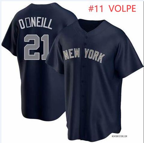 New York Yankees Rookie Anthony Volpe No. 11  Navy Blue Stitched MLB Jersey