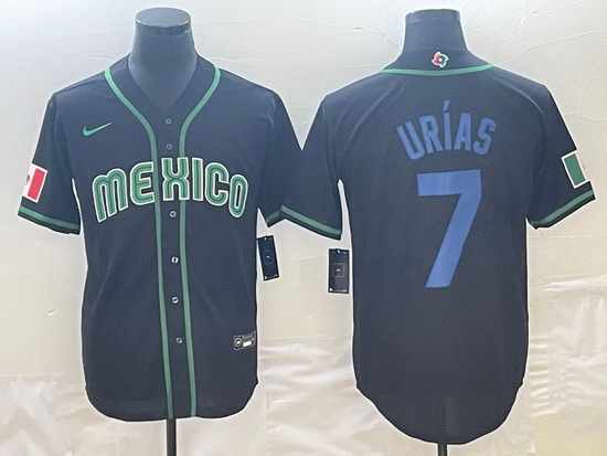 Men Mexico Baseball 7 Julio Urias 2023 Black World Baseball Classic Stitched Jersey