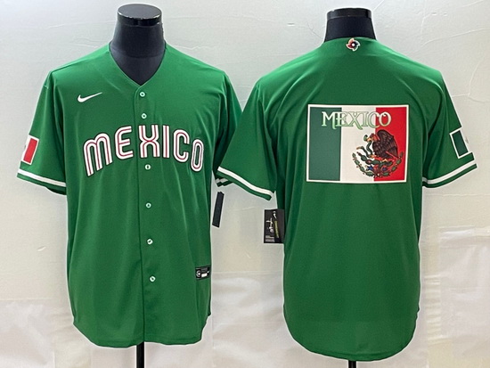 Men Mexico Baseball 2023 Green World Baseball Big Logo Classic Stitched JerseyS