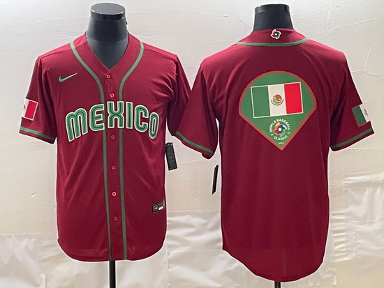 Men Mexico Baseball 2023 Red World Baseball Big Logo Classic Stitched Jersey