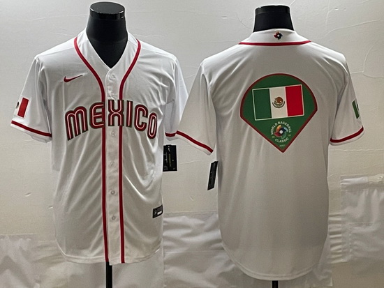 Men Mexico Baseball 2023 White World Baseball Big Logo Classic Stitched Jersey