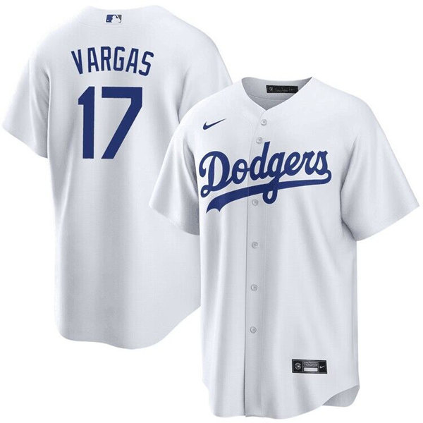 Men Los Angeles Dodgers 17 Miguel Vargas White Cool Base Stitche