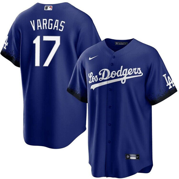 Men Los Angeles Dodgers 17 Miguel Vargas Blue Cool Base Stitched Baseball Jersey