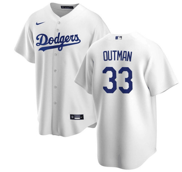 Men Los Angeles Dodgers 33 James Outman White Cool Base Stitched Baseball Jersey