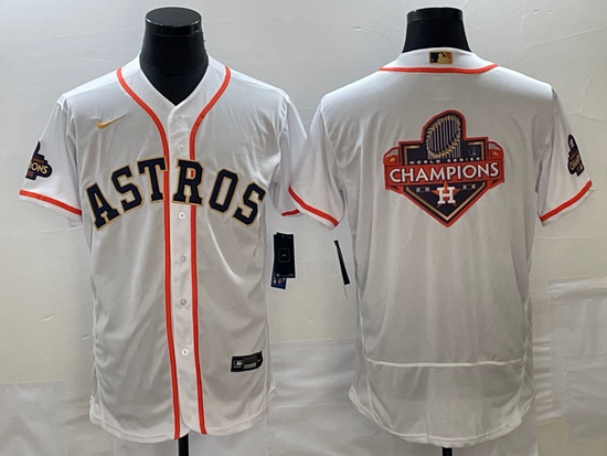 Men's Houston Astros Big Logo 2023 White Gold World Serise Champ