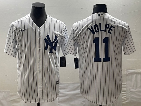 Men's New York Yankees #11 Anthony Volpe White Stitched MLB Cool