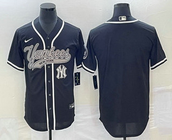Men's New York Yankees Blank Black Cool Base Stitched Baseball J