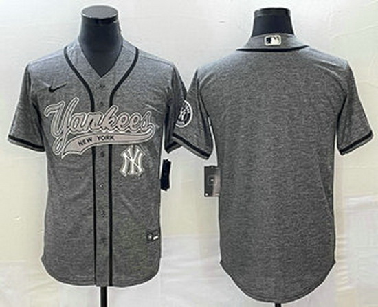 Men's New York Yankees Blank Grey Gridiron Cool Base Stitched Ba