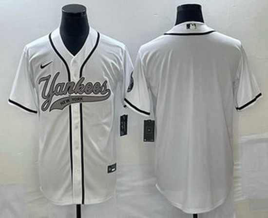 Men's New York Yankees Blank White Cool Base Stitched Baseball Jerseys