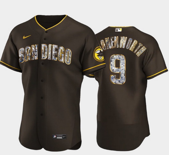 Men's San Diego Padres #9 Jake Cronenworth Diamond Edition Brown Jersey