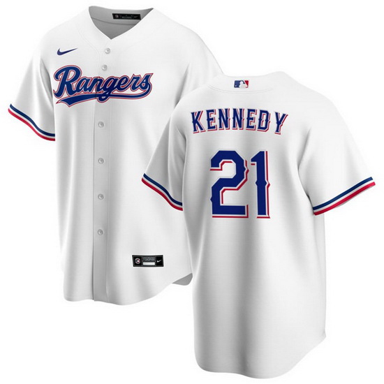 Men's Texas Rangers #21 Ian Kennedy White Cool Base Stitched Bas
