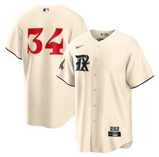 Men's Texas Rangers #34 Nolan Ryan Cream 2023 City Connect Cool 