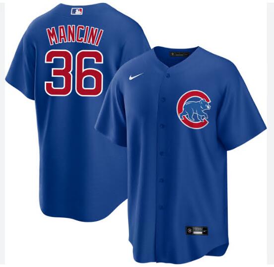 Men Chicago Cubs Trey Mancini #36 Blue Cool Base Stitched MLB Jersey