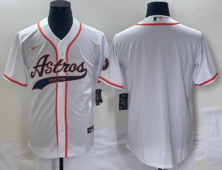 Men's Houston Astros Blank White Cool Base Stitched Baseball Jersey1