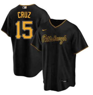 Men Pittsburgh Pirates Oneil Cruz #15 Nike Black Stitched MLB Jersey