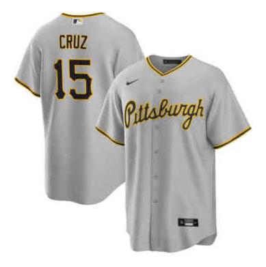 Men Pittsburgh Pirates Oneil Cruz #15 Nike Gray Stitched MLB Jer