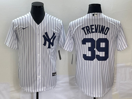 Men's New York Yankees #39 Jose Trevino White Cool Base Stitched Baseball Jersey