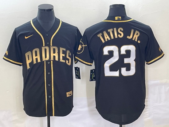 Men's San Diego Padres #23 Fernando Tatis Jr Black 2021 Golden E