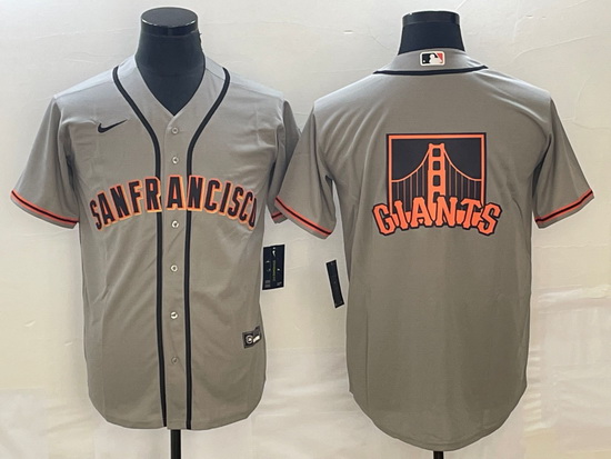 Men's San Francisco Giants Gray Team Big Logo Cool Base Stitched