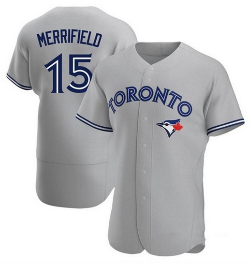 Mens Toronto Blue Jays #15 Whit Merrifield Nike Gray Road Flex Base Player Jersey