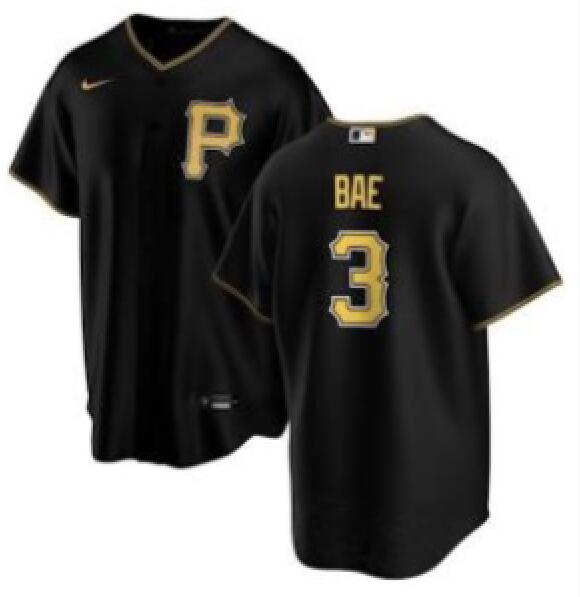 Men Pittsburgh Pirates Ji Hwan Bae #3 Nike Black Stitched MLB Cool Base Jersey