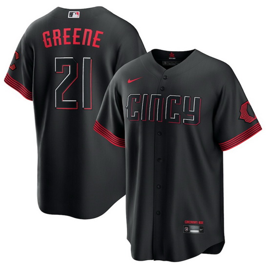 Men Cincinnati Reds 21 Hunter Greene 2023 City Connect Cool Base Stitched Baseball Jersey