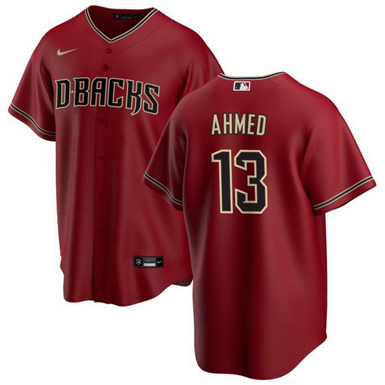 Men Arizona Diamondbacks 13 Nick Ahmed Red Cool Base Stitched Baseball Jersey