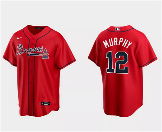 Men Atlanta Braves 12 Sean Murphy Red Cool Base Stitched Baseball Jersey