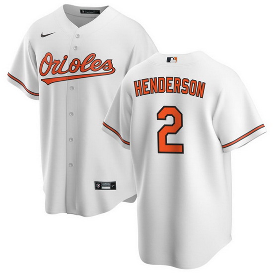 Men Baltimore Orioles 2 Gunnar Henderson White Cool Base Stitched Jersey