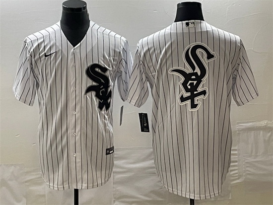 Men Chicago White Sox White Team Big Logo Cool Base Stitched JerseyS