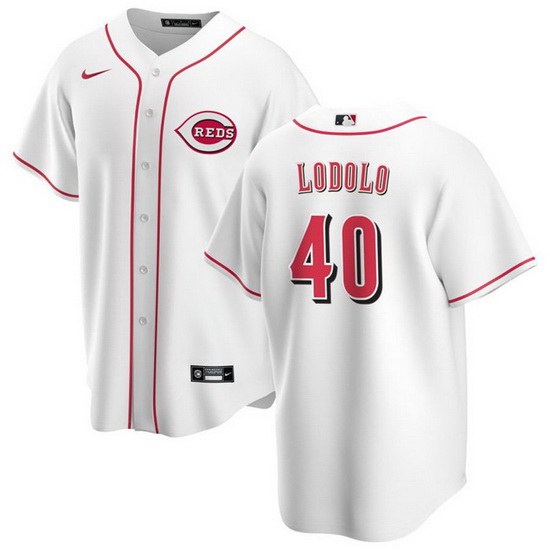 Men Cincinnati Reds 40 Nick Lodolo White Cool Base Stitched Baseball Jersey