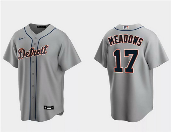 Men Detroit Tigers 17 Austin Meadows Grey Cool Base Stitched Jersey