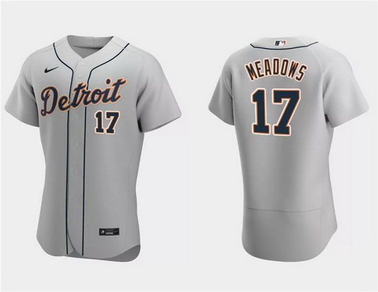 Men Detroit Tigers 17 Austin Meadows Grey Flex Base Stitched Jersey