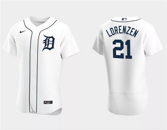 Men Detroit Tigers 21 Michael Lorenzen White Flex Base Stitched Jersey