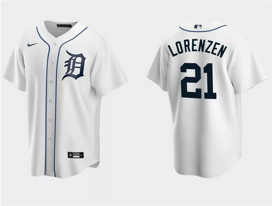 Men Detroit Tigers 21 Michael Lorenzen White Cool Base Stitched Jersey