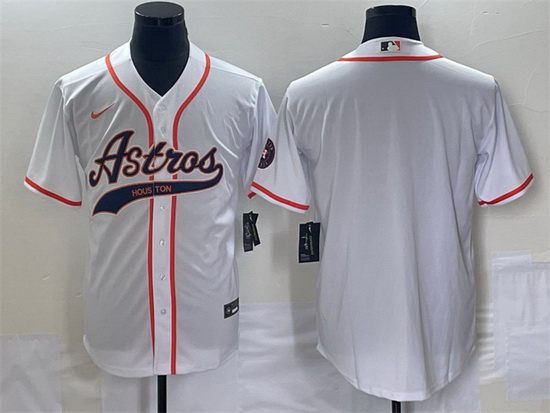 Men Houston Astros Blank White Cool Base Stitched Baseball Jersey