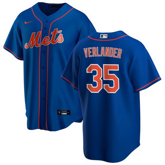 Men New York Mets 35 Justin Verlander Royal Cool Base Stitched Baseball Jersey