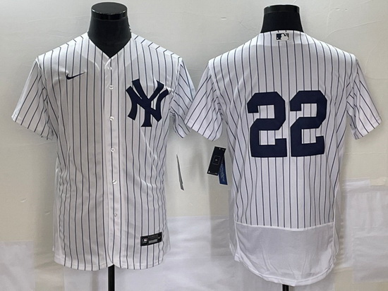 Men New York Yankees 22 Harrison Bader White Flex Base Stitched Baseball Jersey