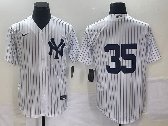 Men New York Yankees 35 Clay Holmes White Cool Base Stitched Baseball Jersey