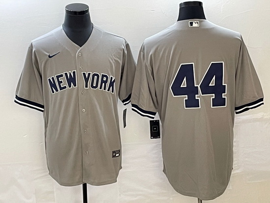 Men New York Yankees 44 Reggie Jackson Gray Cool Base Stitched Baseball Jersey