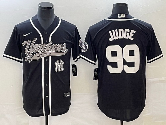 Men New York Yankees 99 Aaron Judge Black With Patch Cool Base Stitched Baseball Jersey