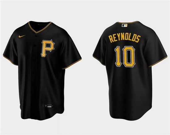 Men Pittsburgh Pirates 10 Bryan Reynolds Black Cool Base Stitched Baseball Jersey