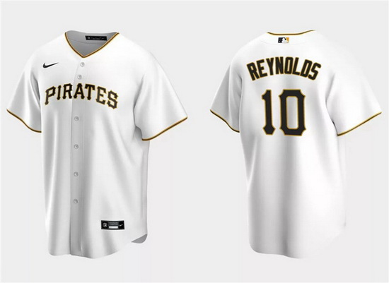 Men Pittsburgh Pirates 10 Bryan Reynolds White Cool Base Stitched Baseball Jersey