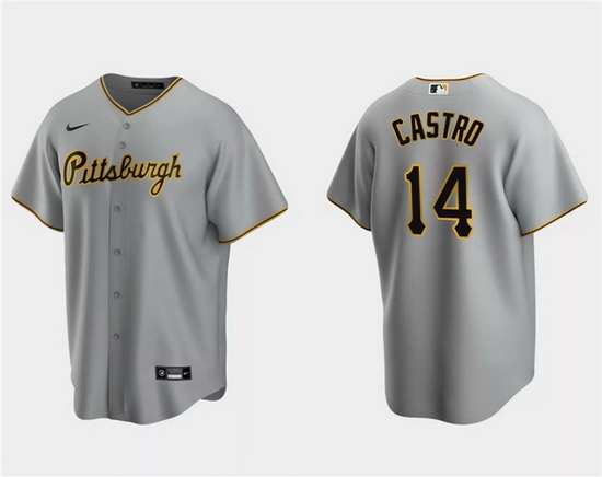 Men Pittsburgh Pirates 14 Rodolfo Castro Grey Cool Base Stitched Baseball Jersey