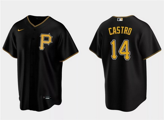 Men Pittsburgh Pirates 14 Rodolfo Castro Black Cool Base Stitched Baseball Jersey