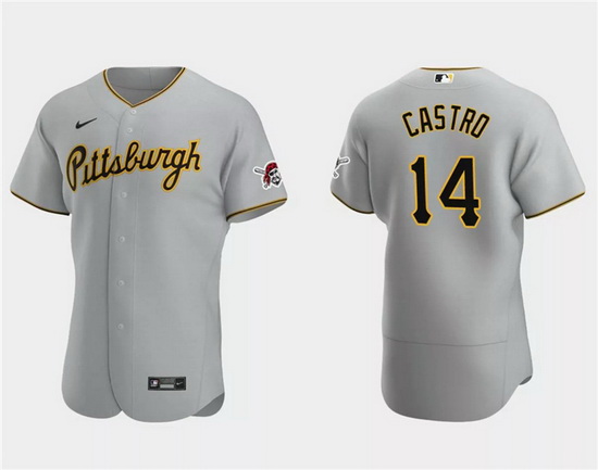 Men Pittsburgh Pirates 14 Rodolfo Castro Grey Flex Base Stitched Baseball Jersey