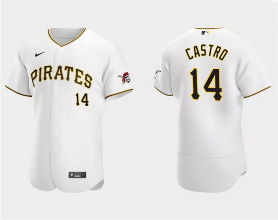 Men Pittsburgh Pirates 14 Rodolfo Castro White Flex Base Stitched Baseball Jersey